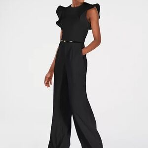 Calvin Klein Black Jumpsuit with Ruffle Detail
